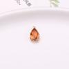 Colgante de cristal en forma de lágrima con pétalo de flor de ciruelo con borde de cobre para pulsera pendientes DIY collar con borla de diamante de color joyería