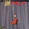 Colgante de Cadena para Teléfono de Caballo de Carrusel Tallado en Sándalo Pulsera Creativa Yiming Xianyuan Sándalo Morado Llavero de Caballo Dorado