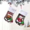 Novas Meias de Natal Grandes Sacola de Presente Decoração de Natal Meias de Natal Listradas Brancas Enfeites para Pendurar