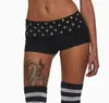 Ropa para Mujer Independiente Europea y Americana Transfronteriza Gótica Y2K Punk Tachonada Sexy Hot Girl Ns Moda Personalizada Pantalones Ultra Cortos Venta al por Mayor