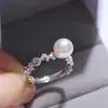 Accesorios DIY Plata de Ley S925 Anillo de Caballo Pequeño Lindo Base de Anillo de Perla Materiales Base de Anillo Hecho a Mano Semi-Terminado 6-8