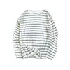 Refrescante Blusa de Tencel Nueva de Verano de Rayas Estilo Casual Perezoso Holgada Superior para Aire Acondicionado para Mujer