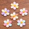 5 Colores 24*30mm Accesorios de Resina DIY Amuleto de Planta Colgante de Flor para Bolsas, Collares, Pulseras y Colgantes para Teléfono