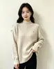 Suéter de veludo Andy de duas peças com gola alta parcial para mulheres, nova blusa interna elegante de outono e inverno com logotipo de coração, camisa base de tricô