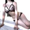 Bikini de tres puntos tanga de perlas sujetador lencería sexy traje de pasión lencería de sexo puro mujeres