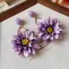 Aretes de Flor de Rafia en Tela Estilo Vacacional, Lujo Ligero y Sensación de Alta Gama, Aretes Dulces y Elegantes con un Diseño Único