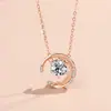 Collar de Pluma de Plata de Ley 925 Estilo Coreano Diseño Ins Corazón Dinámico Colgante Microincrustado de Circonita Cadena para Clavícula de Amistad