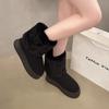 2024 invierno nuevo transfronterizo suela gruesa manga tubo corto felpa botas de nieve para mujer tubo costura comercio exterior botas talla 42