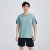 Traje Deportivo de Dos Piezas Transfronterizo para Hombre 2026, Shorts de Manga Corta para Correr, Ropa de Verano de Seda Helada de Secado Rápido, Ropa para Entrenamiento de Fitness