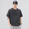 Dropshipping de Roupas Masculinas Xintang Verão 2026 Camiseta Manga Curta Top Retrô Americano Cor Sólida Pesada Camiseta Manga Curta para Homens