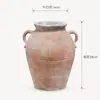 Macetas de Cerámica Estilo Wabi-Sabi, Adornos Decorativos Rojos Rústicos, Macetas de Cerámica Gruesa Vintage, Jarrón Cerámico Grande para Arreglo Floral en Mueble de TV de Entrada