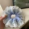 Goma para el Pelo Estilo Coreano Flor para el Cabello de Alta Gama para Mujer Goma para Cola de Caballo Malla de Encaje de Doble Capa Accesorio para el Cabello Estilo Ballet