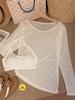 Blusa Interna de Proteção Solar Lateral para Cintura para Mulheres Primavera e Verão Nova Puro Desejo Emagrecimento Suspensório Roupa Externa Camiseta Básica Top Tricotado