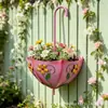 Cesta Colgante para Flores con Forma de Paraguas Montada en Pared Estilo Europeo Transfronterizo, Maceta Decorativa de Hierro Forjado, Cesta Metálica Colgante para Pared