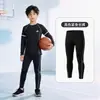 Jersey de baloncesto Youyou para niños, capa base, traje de entrenamiento ajustado, secado rápido, para niños, adecuado para fútbol, correr y fitness, conjunto deportivo