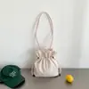 Bolsa de Nylon con Cordón Nueva de Verano Gran Capacidad Bolso de Hombro para Viajes Cotidianos Bolso Tote Versátil de Color Sólido de Moda para Mujeres