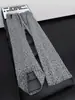 Pantalones casuales con patrón de espina de color marrón para hombre, pantalones rectos holgados y transpirables de otoño, pantalones de pierna ancha con cordón cleanfit