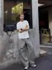 Pantalones Cargo Funcionales Americanos para Hombre, Marca Trendy de Calle, Pantalones Largos Rectos de Pierna Ancha, Pantalones Sueltos Pesados Versátiles Casuales