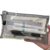 Bolsa de Lápices de Malla Transparente Ins Bolsa de Papelería de Alto Valor Simple para Estudiante de Primaria Bolsa de Lápices de Gama Alta Gran Capacidad y Resistente a las Manchas