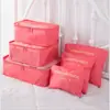 Bolsa de Viagem Transfronteiriça Estilo Coreano Conjunto de 6 Peças Bolsa de Armazenamento em Tecido Oxford Organizador de Roupa Íntima e Sutiã Bolsa para Armazenamento de Sapatos Conjunto de Seis Peças