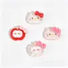 Acessórios de Resina de Gato Maçã Desenho Animado Feitos à Mão Cola de Creme Decorações DIY para Capas de Celular, Presilhas de Cabelo, Acessórios de Cabelo, Fivelas de Sapato e Enfeites