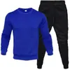 Roupa Masculina Exportação Transfronteiriça Moletom com Gola Redonda e Calça Conjunto de Duas Peças Inverno Veludo Casual Esportivo Tendência Jovem