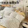 Ropa de Cama de Tres Piezas 100% Algodón para Dormitorio de Estudiantes Sábana de Algodón Puro Funda Nórdica Funda Nórdica Individual de Algodón Faldón de Cama Estilo Nuevo