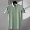 Camisa POLO Masculina de Manga Curta Nova de Verão Estilo Coreano Moda Tendência Gola Lapela Camiseta com Letra Top de Manga Curta