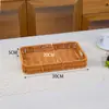 Cesta de fruta tejida de imitación de ratán tejida a mano cesta de almacenamiento de snacks para supermercado marco para frutas y verduras cesta de pan bandeja rectangular