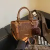 Bolso de hombro tipo tote cruzado de cubo con estampado de leopardo retro moderno para mujer, nuevo de otoño, gran capacidad, para ir al trabajo