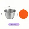 Molheira de aço inoxidável 304 transfronteiriça com tampa de silicone à prova de vazamentos, adequada para culinária ocidental, pimenta do reino, molho de tomate e temperos