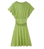 Roupas femininas transfronteiriças europeias e americanas, vestidos de festa transfronteiriços europeus e americanos com caimento, populares no AliExpress, vestidos multicoloridos, verde sexy