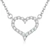 Collar de plata estilo coreano con forma de corazón de moissanita, diseño simple y único, cadena para clavícula con colgante de corazón, disponible para venta al por mayor