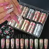 Caixa de Papel com Estrelas para Nail Art Transfronteiriça Conjunto Primavera Degradê Aquarelado Flor Rosa Adesivos de Transferência para Unhas Atacado