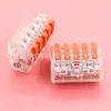 Terminal de Conexión Rápida Tipo Empuje sin Tornillos 5P Transparente con Palanca de Empuje Naranja para Cableado Pct-215