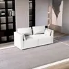 Sofá de Cuero Lavable de Lujo Ligero Nórdico para Rasguños de Gato Ropa Tienda Modelo de Celebridad de Internet para Tres o Cuatro Personas Apartamento Pequeño Alquiler Dormitorio