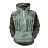 Comercio Exterior Serie Naruto Sudadera Estampada en 3D Cardigan con Cremallera Sudadera con Capucha Chaqueta Ropa de Cosplay Anime