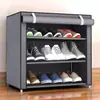 Sapateira Simples, Montagem em Tubo de Aço Multicamadas, Armário de Sapatos à Prova de Poeira, Sapateira Rack de Armazenamento Doméstico para Dormitório Estudantil, Sapateira Econômica