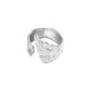 Anillo plisado de superficie irregular con diseño de lujo ligero de nicho INS estilo coreano 492, anillo texturizado de plata esterlina S925 para mujer