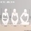Ornatos Criativos de Figuras Abstratas Douradas e Prateadas Eletrodepositadas, Decorações para Estante e Sala Modelo, Artesanato em Resina, Adereços de Fotografia
