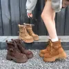 Botines Martin de Ante Retro con Cordones para Mujer 2026 Nuevo Estilo Otoño/Invierno Estilo Chica Popular Versátiles Casuales de Suela Gruesa con Hebilla