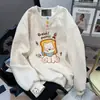Moletom Fofo com Estampa de Cachorro de Pão para Homens e Mulheres, Outono e Inverno, Forrado com Fleece, Estilo Japonês, Petite, Casual, Versátil