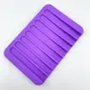 Estante de jabón creativo de silicona para baño, alfombrilla de silicona para jabón, caja de jabón, soporte para jabón, estante de almacenamiento de jabón con drenaje, alfombrilla