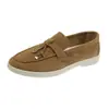 Zapatos Casuales Planos Slip-On de Moda Clásicos Nuevos de Nicho 2026, Cómodos y Versátiles con Suela Suave y Parte Superior Blanca Suave