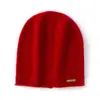 Gorro Holgado de Color Sólido 100% Cachemir Versátil Estilo de Lujo Ligero Otoño e Invierno Gorro Cálido de Punto para Proteger las Orejas Venta al por Mayor