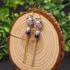 Aretes de Perla Natural Esmalte Mariposa Cloisonné Aretes Retro Elegantes Moda Hechos a Mano Nicho Joyería de Alta Gama