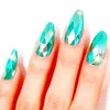 Rhinestone Romboide Multifacetado Estéreo 3D Metal Galvanizado Brilhante Manicure Moda Estilo Ins Europeu e Americano Unhas Amêndoa de Cabeça Redonda Azul Claro
