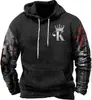 Moletons 3D Europeus e Americanos, Novos Moletons Masculinos, Moletons Fashion Street Wear, Pulôver Casual Popular Transfronteiriço