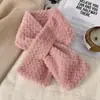 Gola térmica de pele, cor sólida, fácil de usar, estilo cruzado, modelo feminino, nova coleção de inverno 2026, espessa para aquecimento e proteção contra o frio