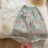 Roupa de Casa Infantil Estilo Europeu e Americano, Verão Fina Seda de Gelo Novos Pijamas para Meninos, Conjunto de Manga Curta para Meninas com Ar Condicionado, Bebê
